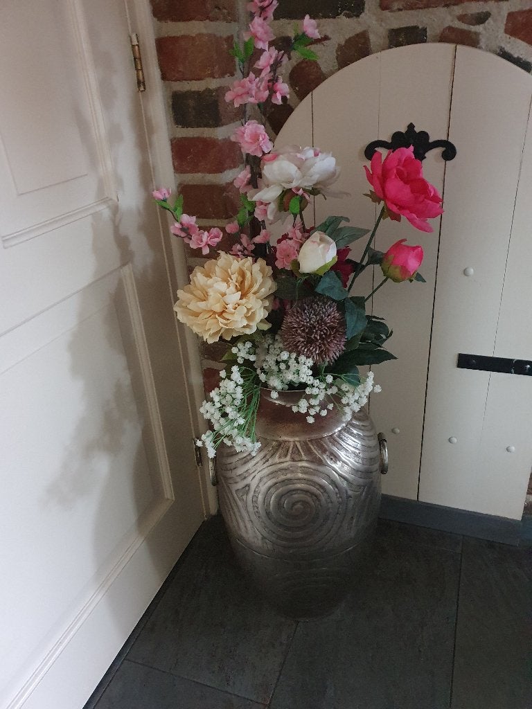 Grote vaas met kunstbloemen, Ophalen, Meerkleurig, Overige materialen, Landelijk