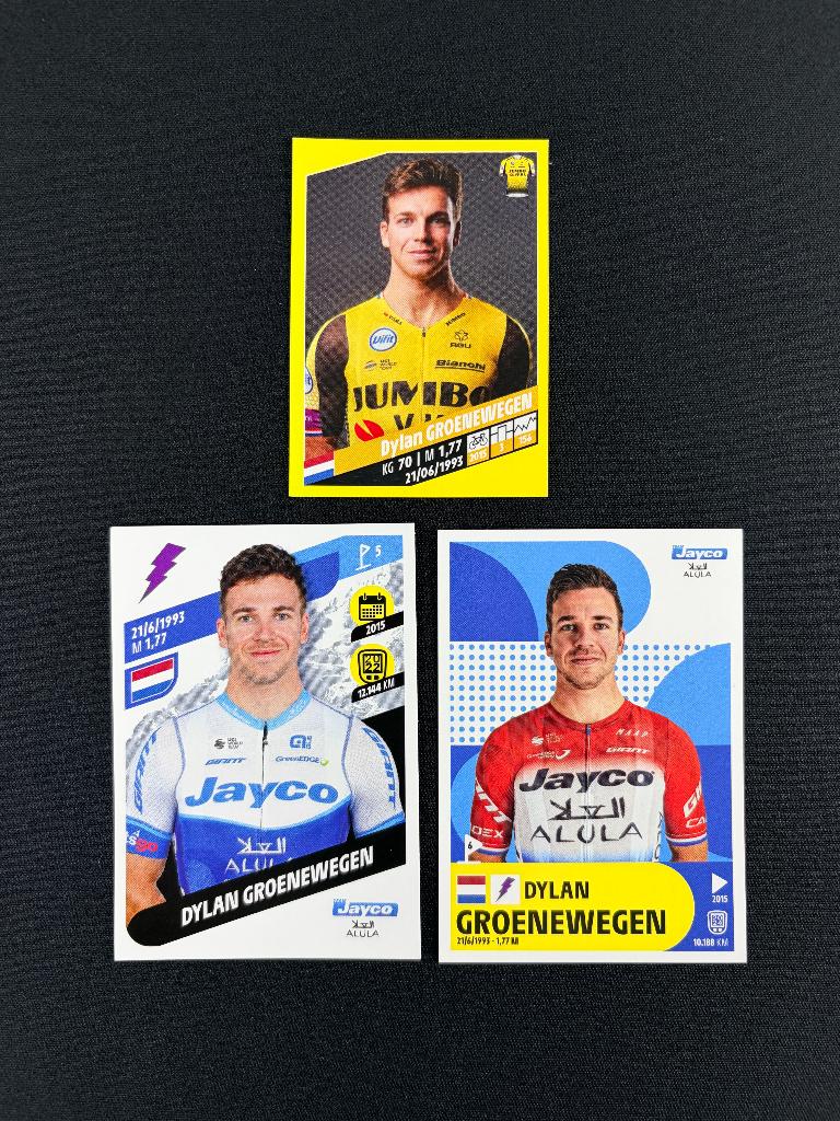 3x Dylan Groenewegen Panini Tour de France 2019 2023 Sticker, Verzenden, Zo goed als nieuw, Overige sporten, Poster, Plaatje of Sticker