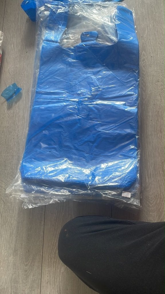 Partij 700x Blauwe Plastic Tassen (30x20x60 cm), Doos, Opvouwbaar, Minder dan 50 cm, Ophalen of Verzenden