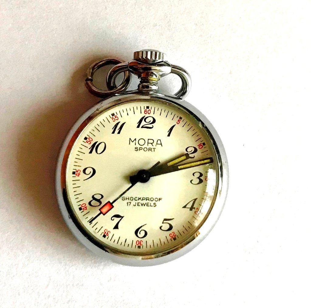 Zwitserse Mora Sport zakhorloge jaren 50, Ophalen, Staal, Zakhorloge, Overige merken