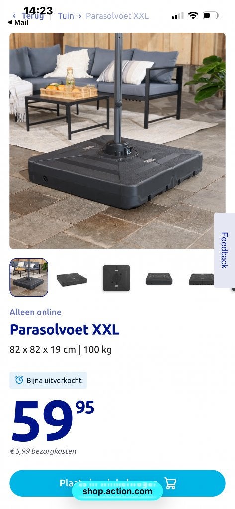 Parasolvoet xxl, Ophalen, Nieuw