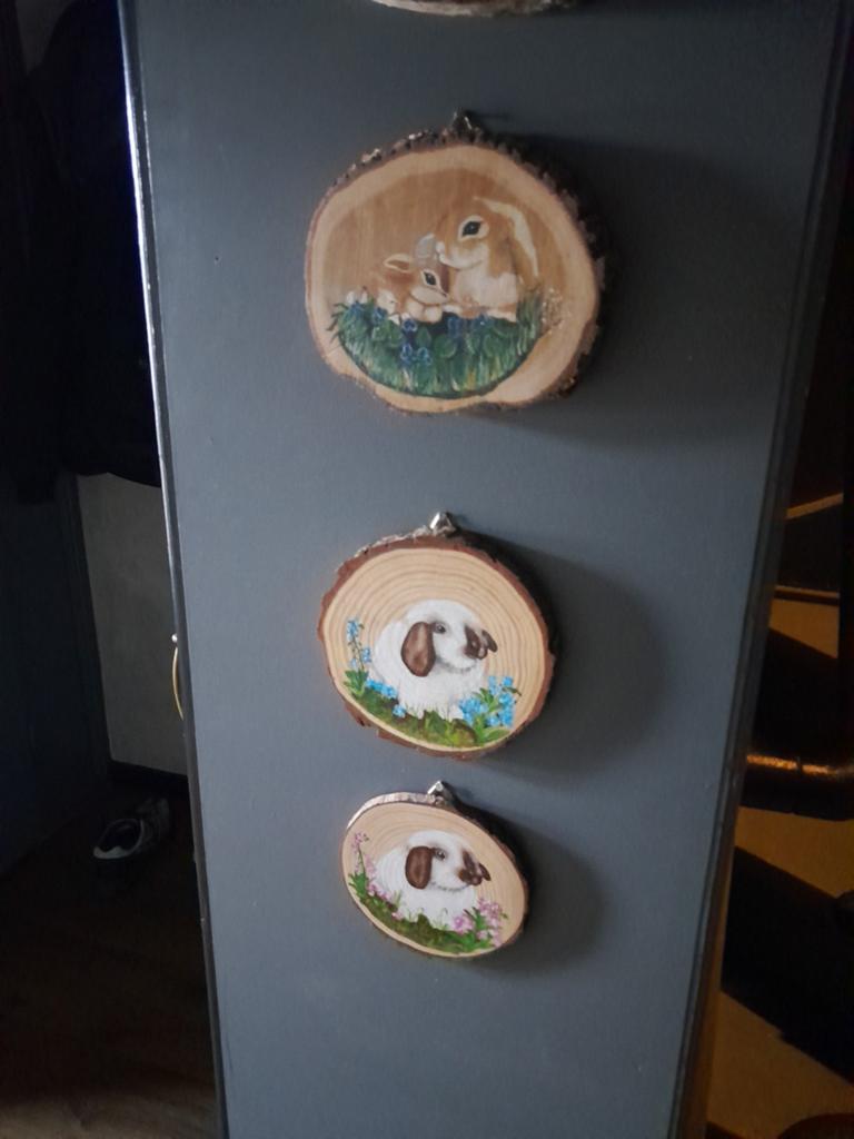3 konijn schilderijen, Ophalen of Verzenden