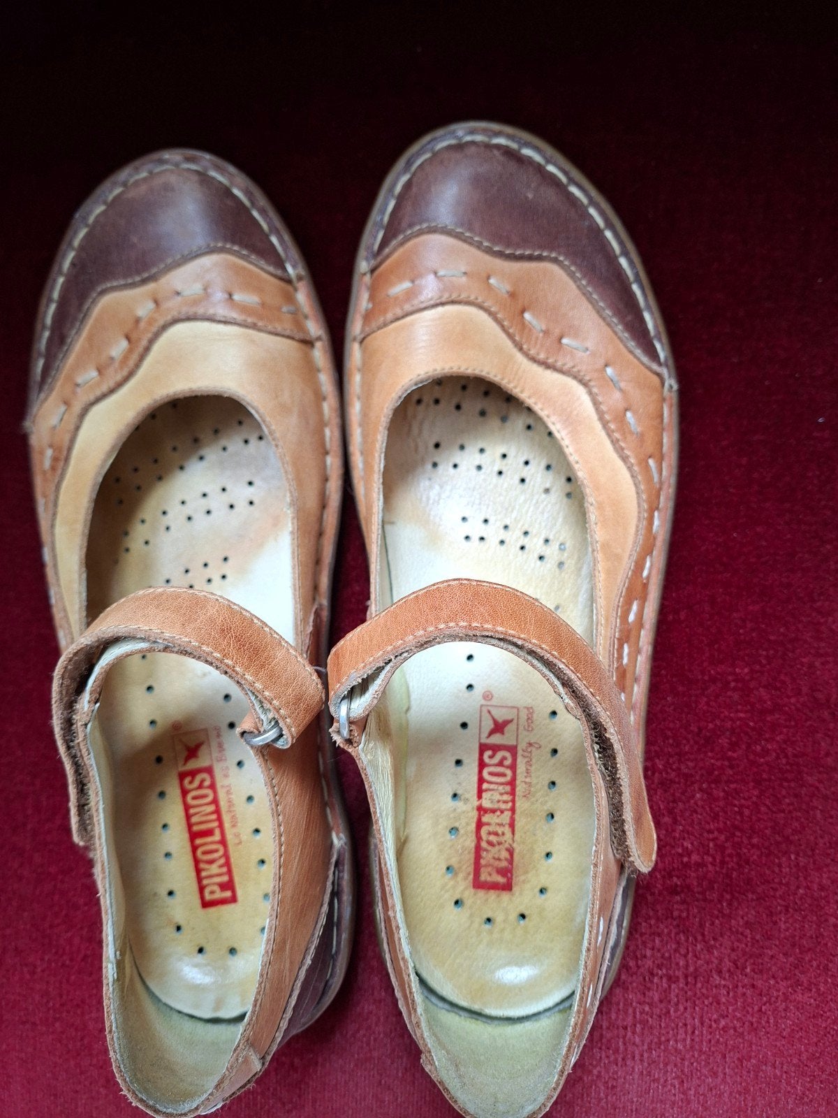 Pikolinos leren schoenen maat 37, Schoenen met lage hakken, Bruin, Ophalen of Verzenden, Gedragen