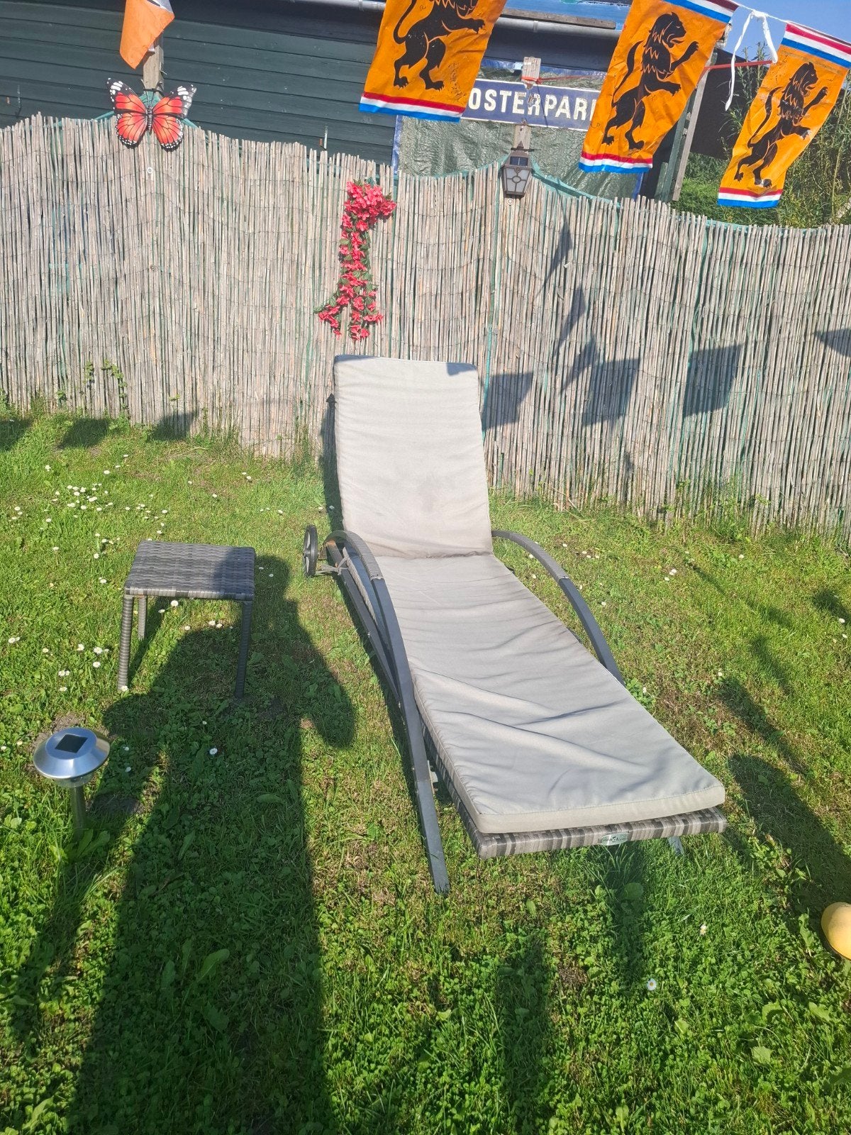 Ligbed VidaXL met kussen - Zo goed als nieuw, Ophalen, Gebruikt, Wicker
