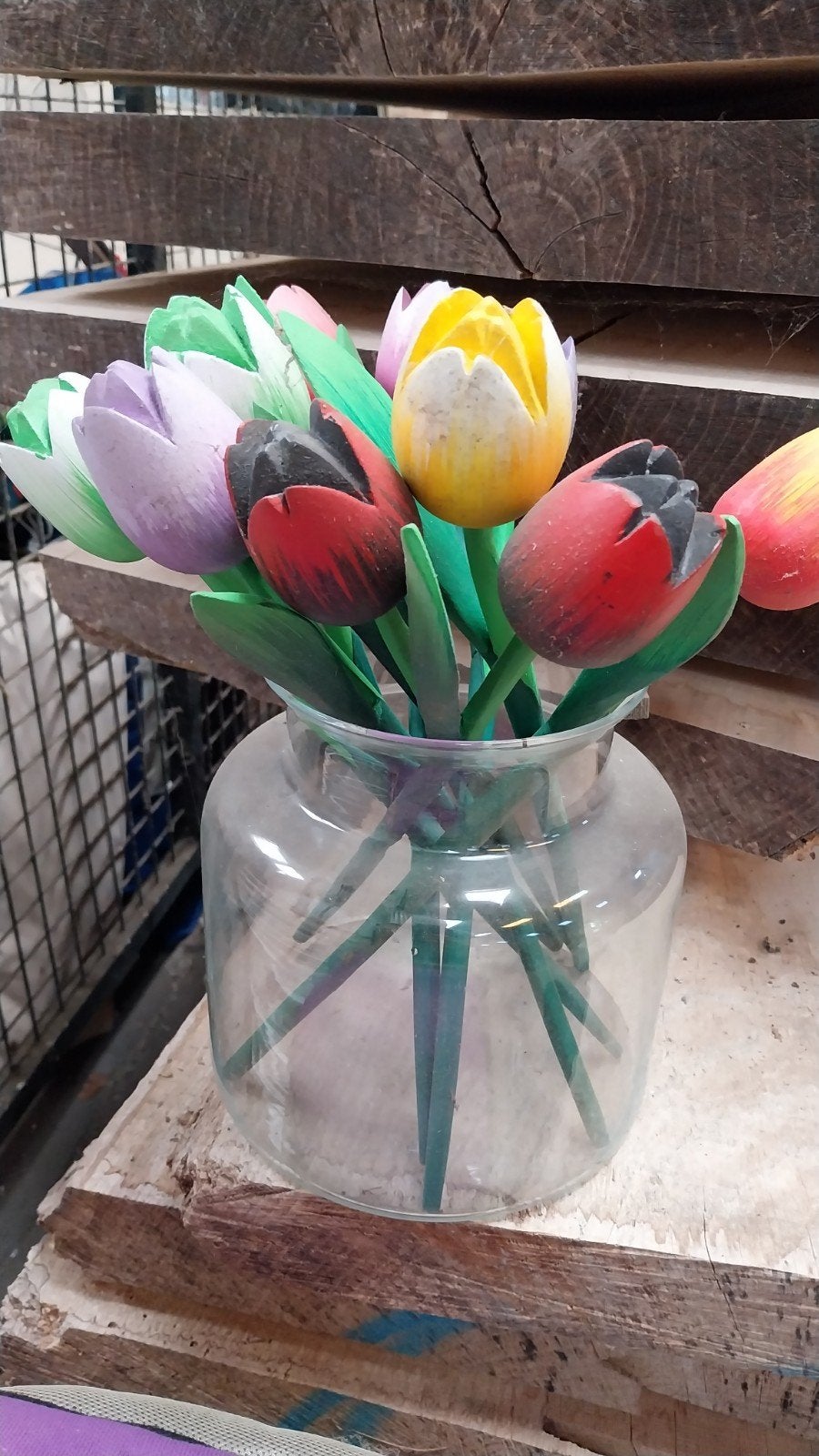 Houten tulpen - set of los per stuk, Ophalen of Verzenden
