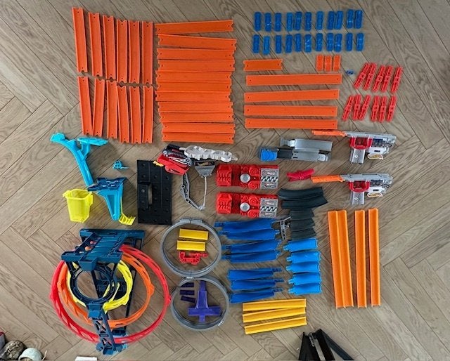 Hot Wheels grote partij  6 sets  loopings, boosters en banen, Racebaan, Ophalen of Verzenden, Zo goed als nieuw, Hot Wheels