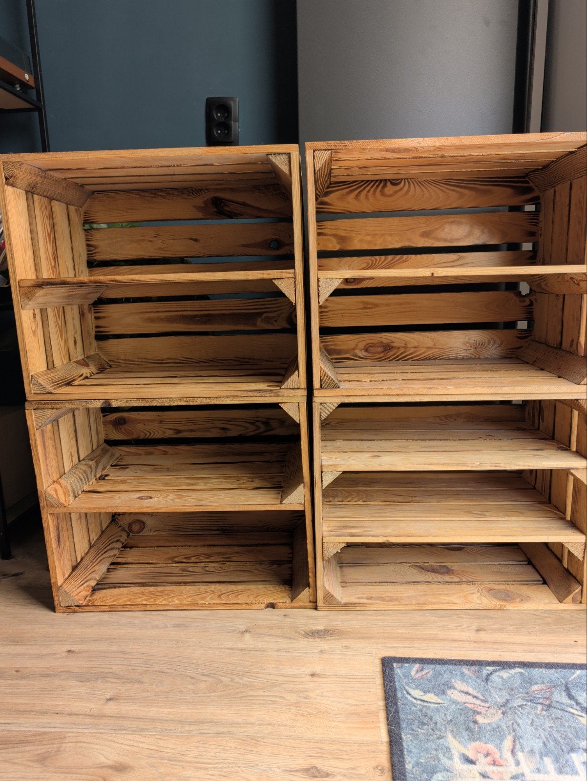 4 Houten Fruitkistjes met Legplanken - 50x33x40 cm, Ophalen, Gebruikt