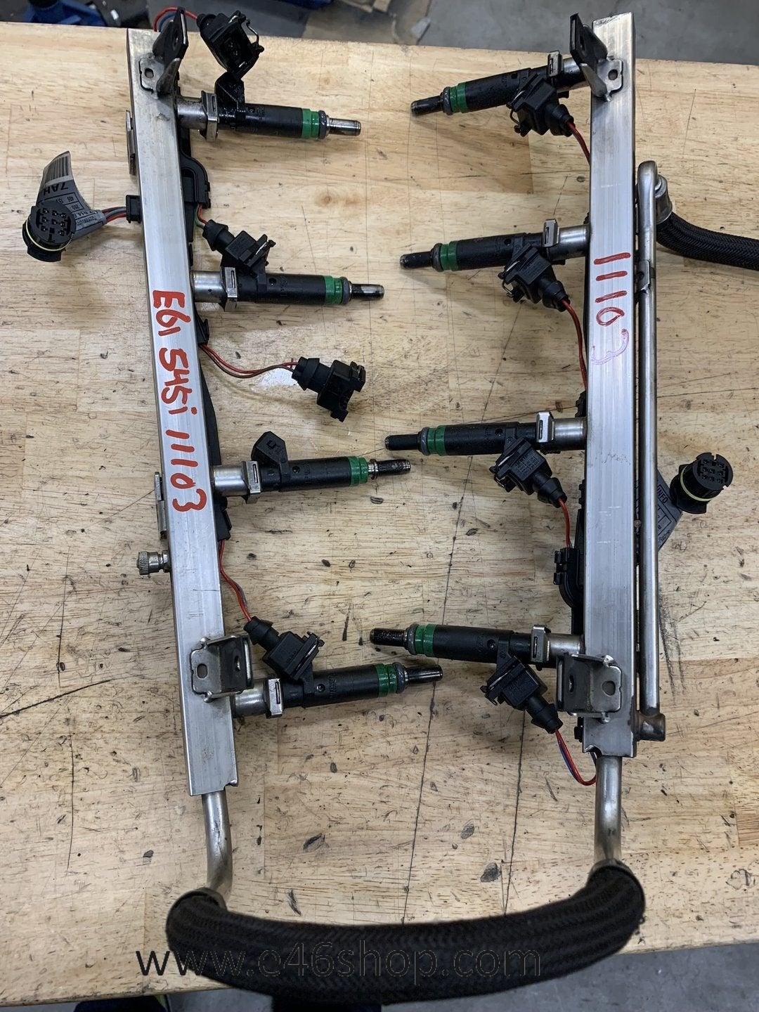 Injectoren met rail BMW N62 545I 645I 745I OE 7525721, Auto-onderdelen, Brandstofsystemen, Gebruikt, -, -, Ophalen of Verzenden