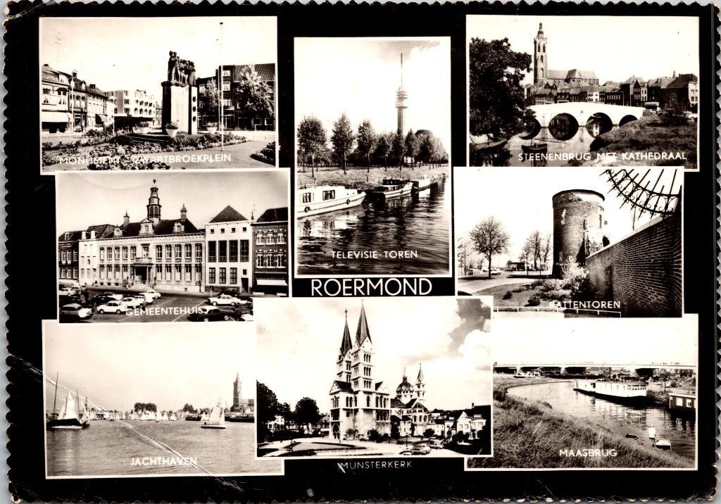 Groeten uit Roermond jaren 60 (2x), Verzenden, 1960 tot 1980, Gelopen, Limburg