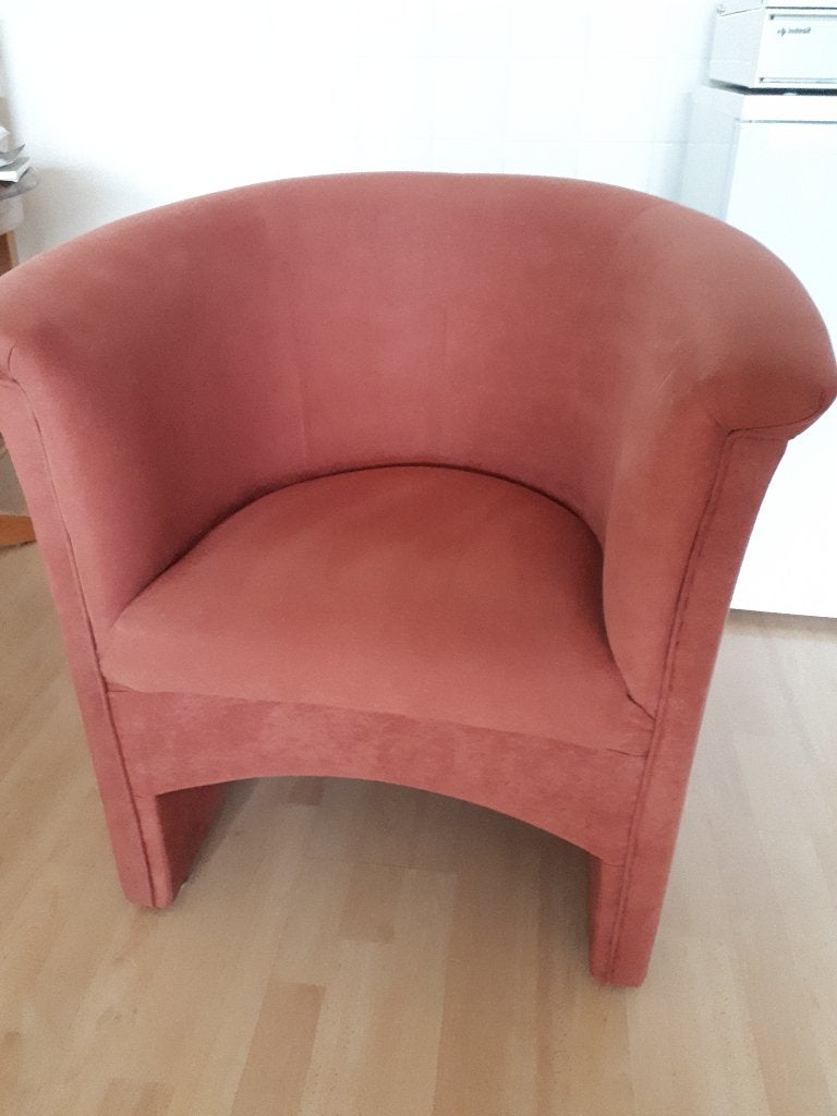 Mooie nette stoel warme kleur rood bruin goede kwaliteit, Ophalen, Gebruikt, 75 tot 100 cm, Stof