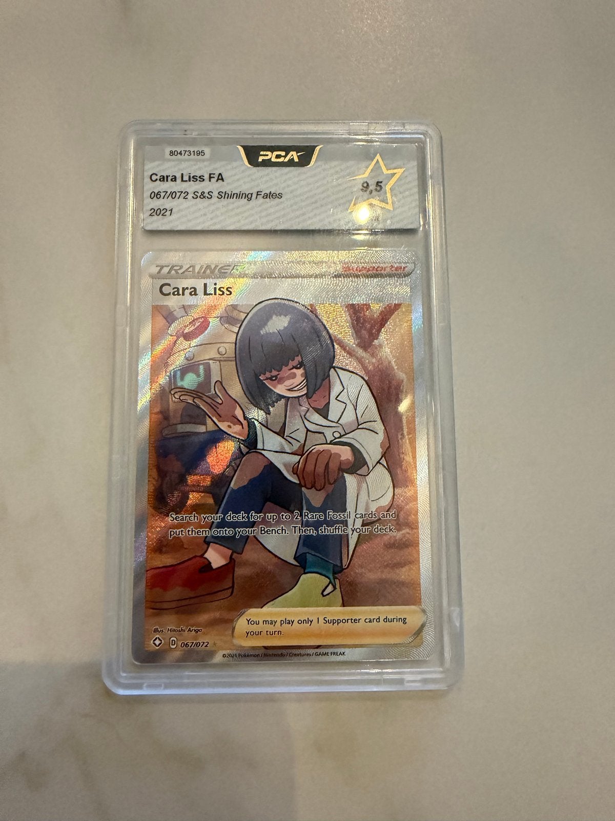 Pokemon Kaart Cara Liss FA 067/072 S&S Shining Fates PCA 9.5, Ophalen of Verzenden, Zo goed als nieuw, Losse kaart