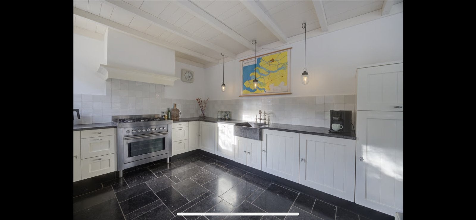 Landelijke keuken met granieten blad., Ophalen, Gebruikt, Wit, Graniet of Steen