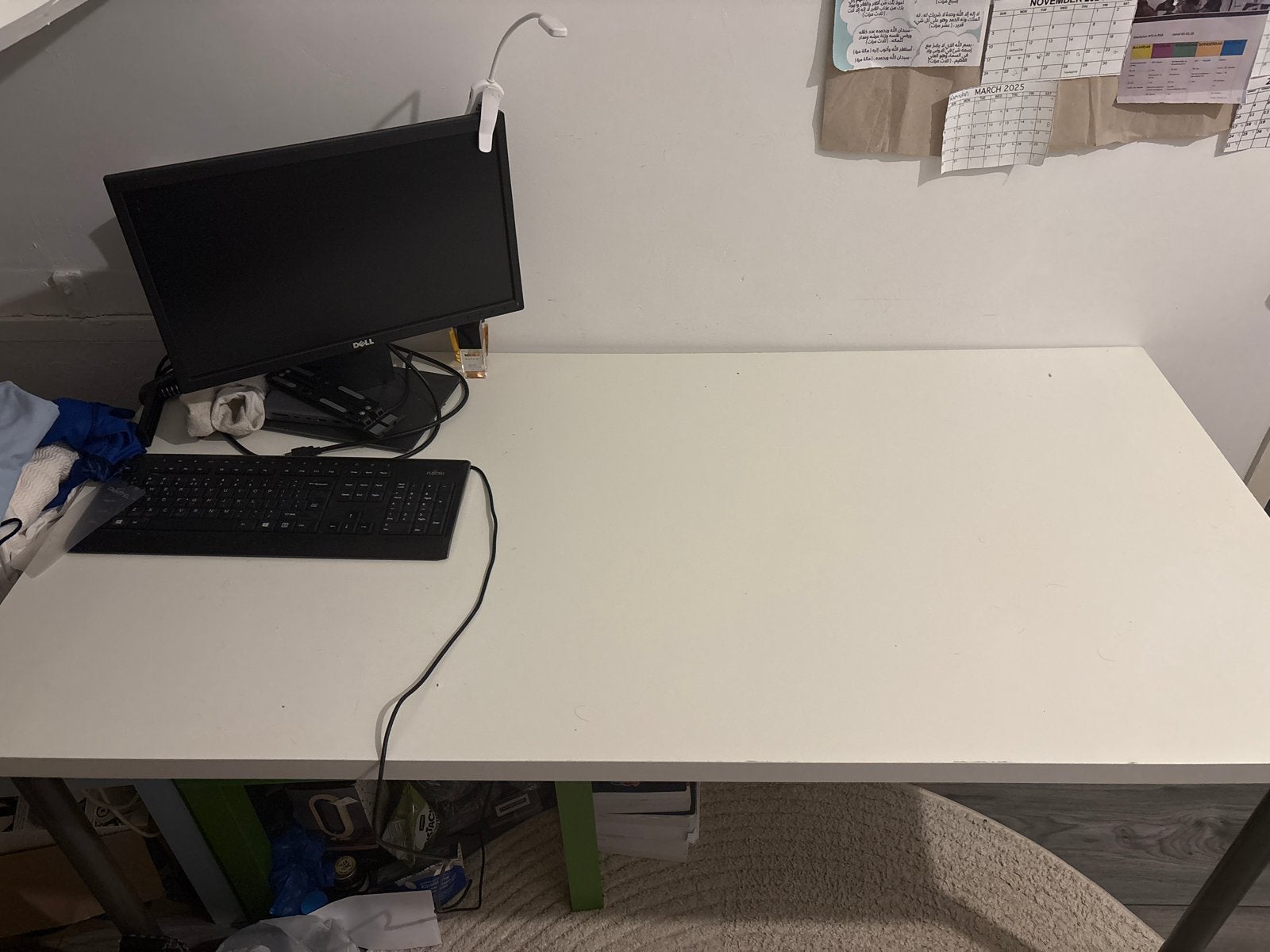 Witte studeertafel / bureau, Huis en Inrichting, Bureaus, Ophalen, Overige typen, Gebruikt, Spaanplaat of MDF