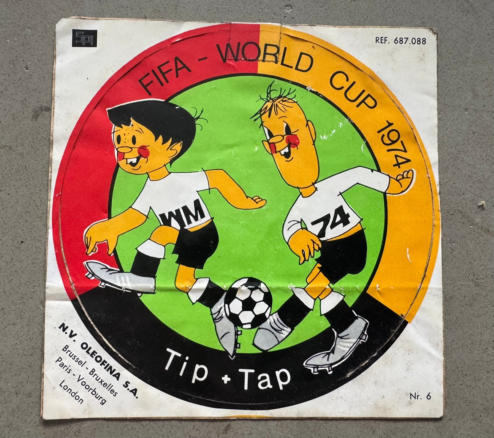 FIFA WK 1974 Tip & Tap – ongebruikt – Oleofina, Ophalen of Verzenden, Zo goed als nieuw, Buitenlandse clubs, Poster, Plaatje of Sticker
