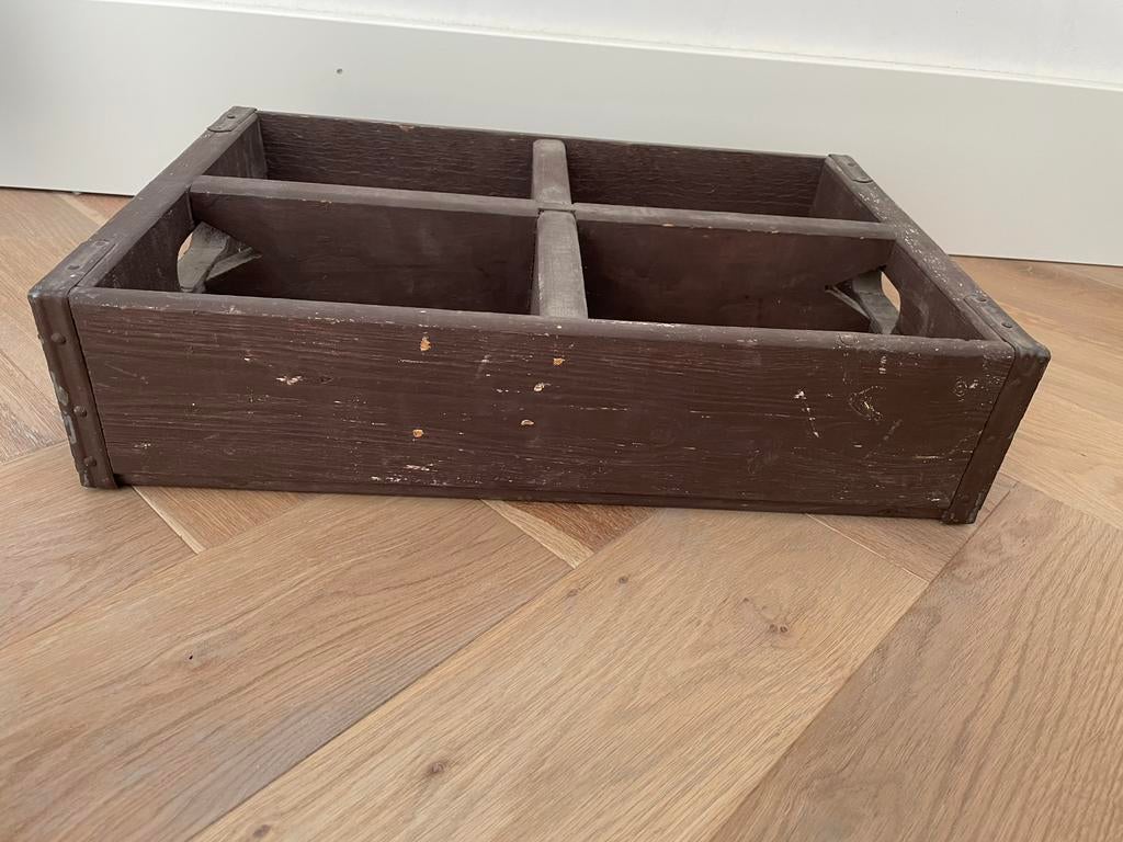 Zwaar oud houten bak kist vakverdeling gruttersbak wandkast, Ophalen of Verzenden