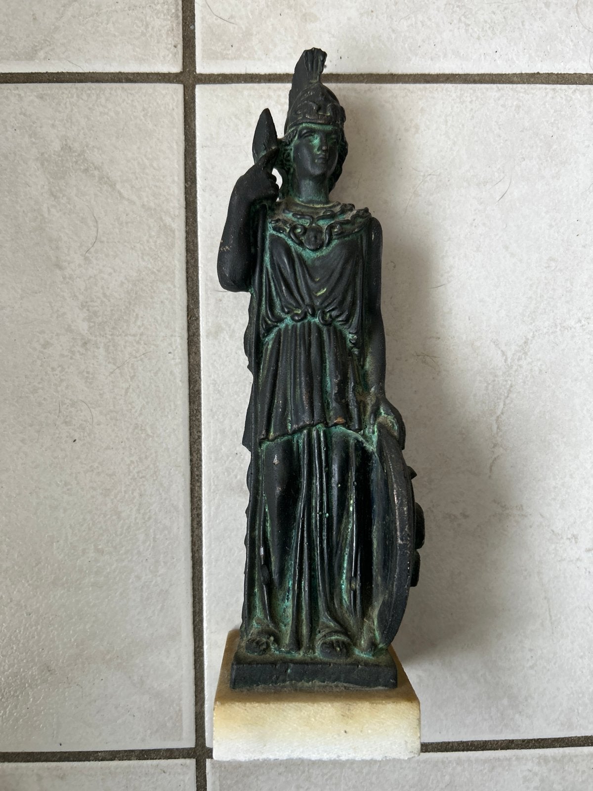 Antieke bronzen beeld van godin Athena, Ophalen, Beeld, Gepatineerd, Brons