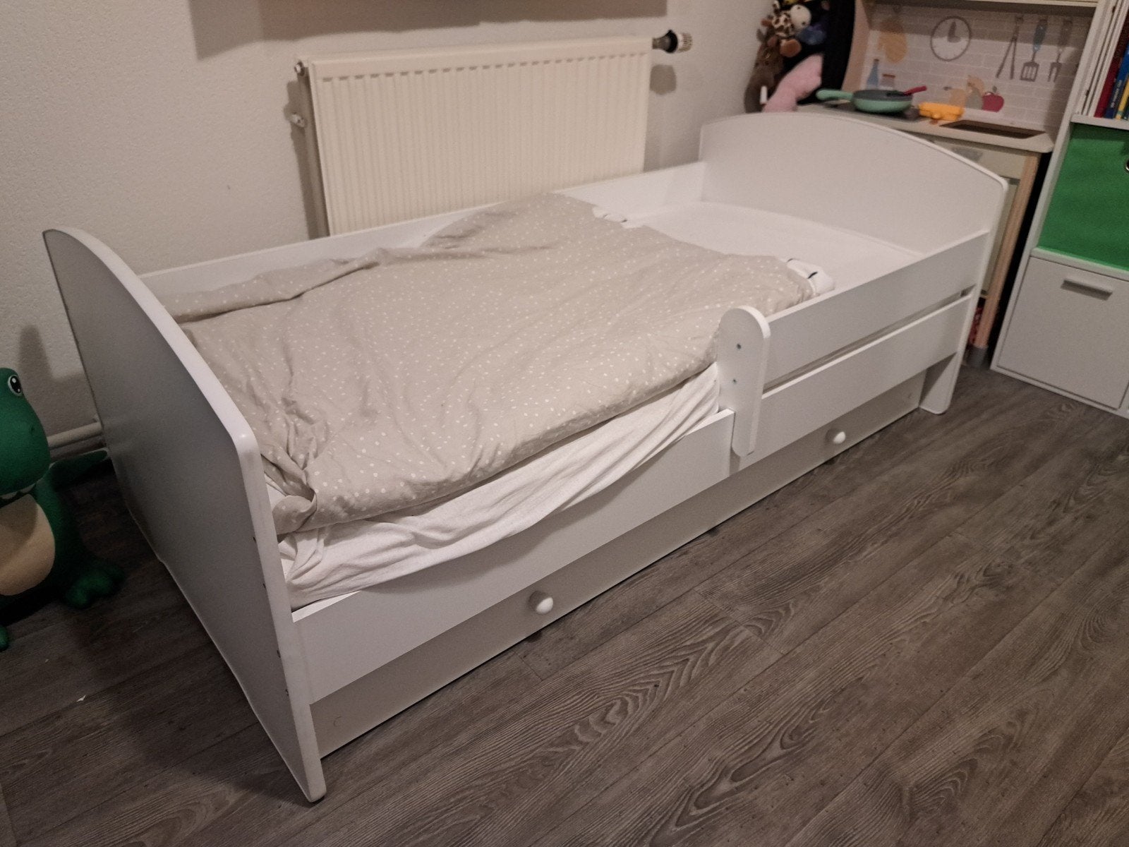 Peuterbed 70x140 met lades en matras, Ophalen, Gebruikt, 70 tot 85 cm, 140 tot 160 cm