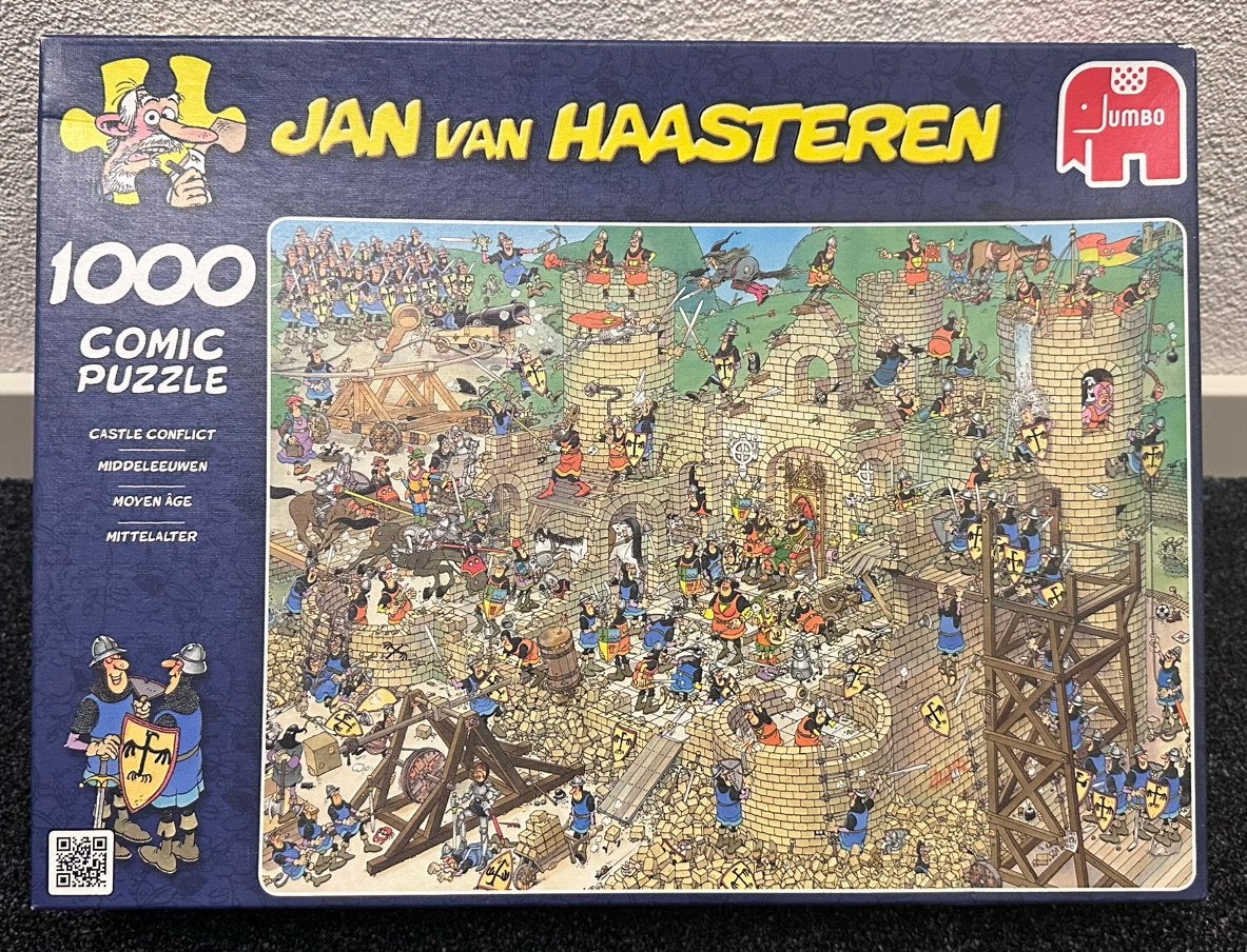 MIDDELEEUWEN (17213) Jan van Haasteren puzzel 1000 stukjes, Ophalen of Verzenden, 500 t/m 1500 stukjes, Zo goed als nieuw, Legpuzzel