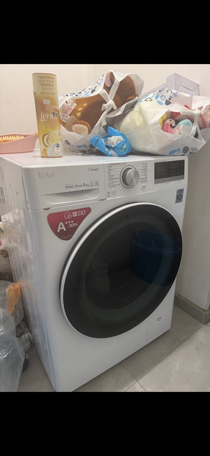 LG wasmachine, 8 tot 10 kg, Ophalen, Zo goed als nieuw, 85 tot 90 cm