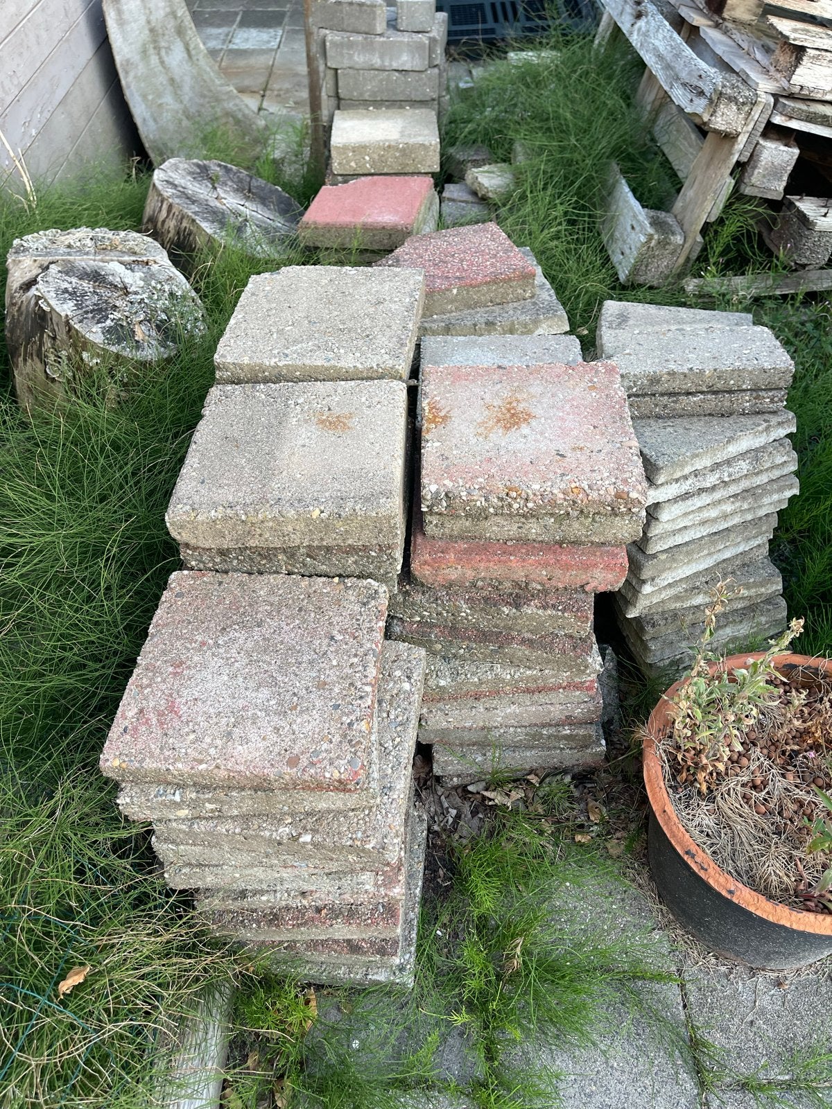 Gebruikte terrastegels - Ideaal voor tuinpad of terras, Tuin en Terras, Ophalen, Gebruikt, 5 tot 10 m², Beton