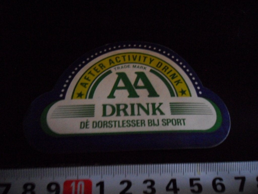 sticker AA Drink de dorstlesser bij sport  *, Ophalen, Zo goed als nieuw