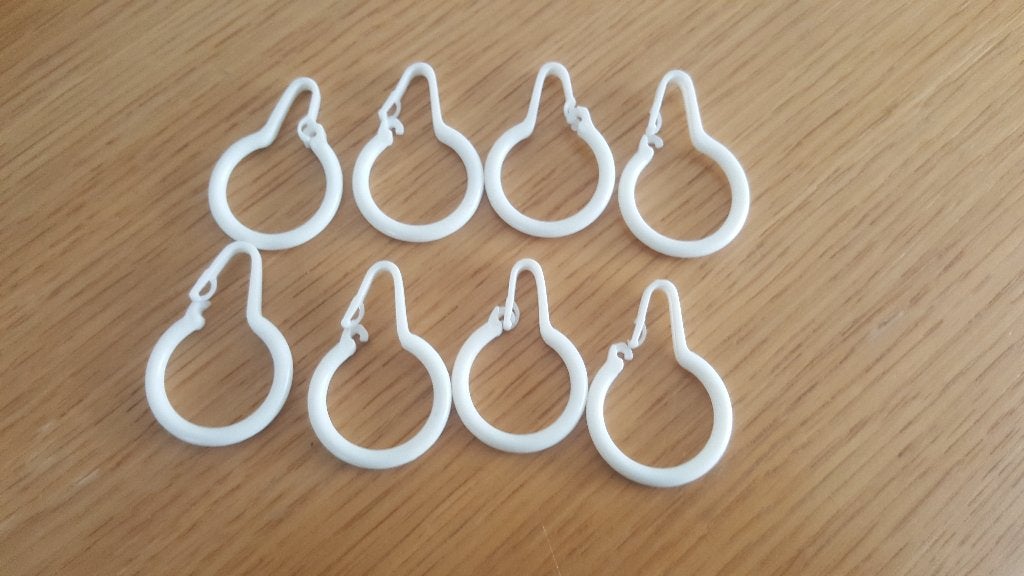 8 douche gordijn ringen, Ophalen of Verzenden, Gebruikt, Wit