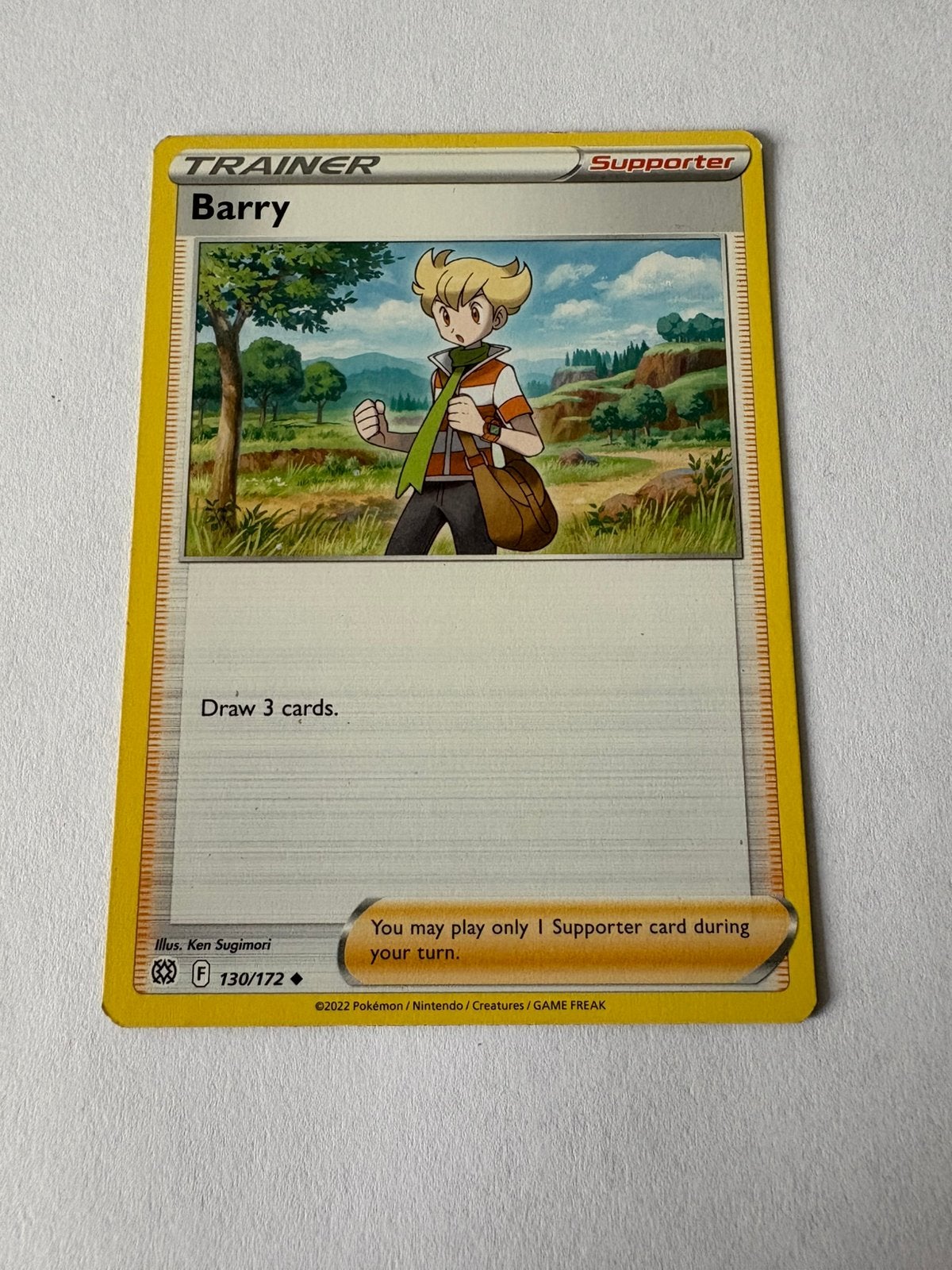Pokémon kaart TRAINER Supporter Barry, Ophalen of Verzenden, Nieuw, Losse kaart
