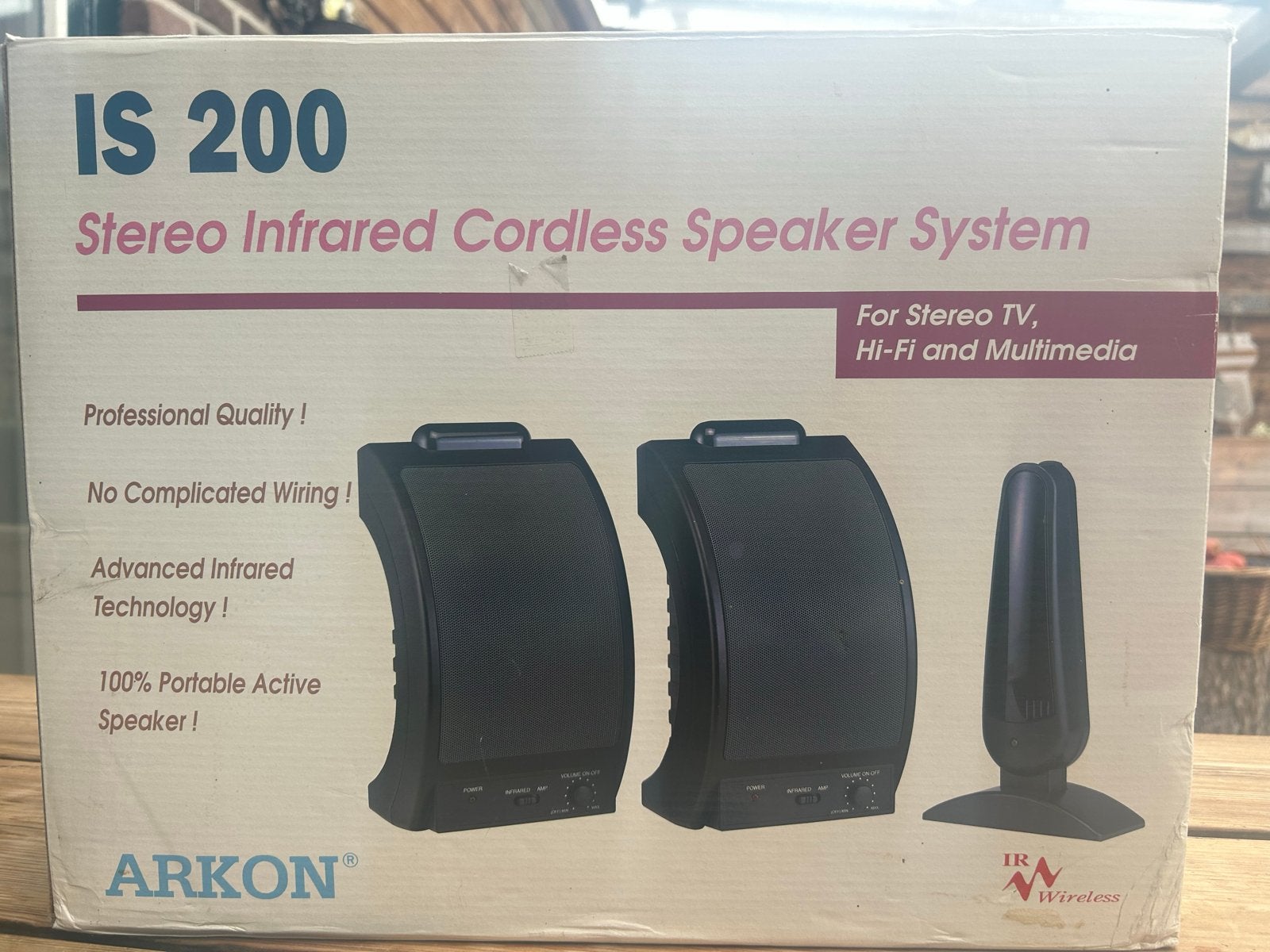 Arkon IS 200 Stereo Infrarood Draadloos Speakersysteem, Stereo speakers, Inclusief oplader, Nieuw, Minder dan 60 watt
