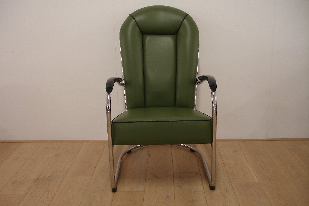 Gispen AA fauteuil LEER Showmodel, Ophalen, Zo goed als nieuw, Leer, 50 tot 75 cm