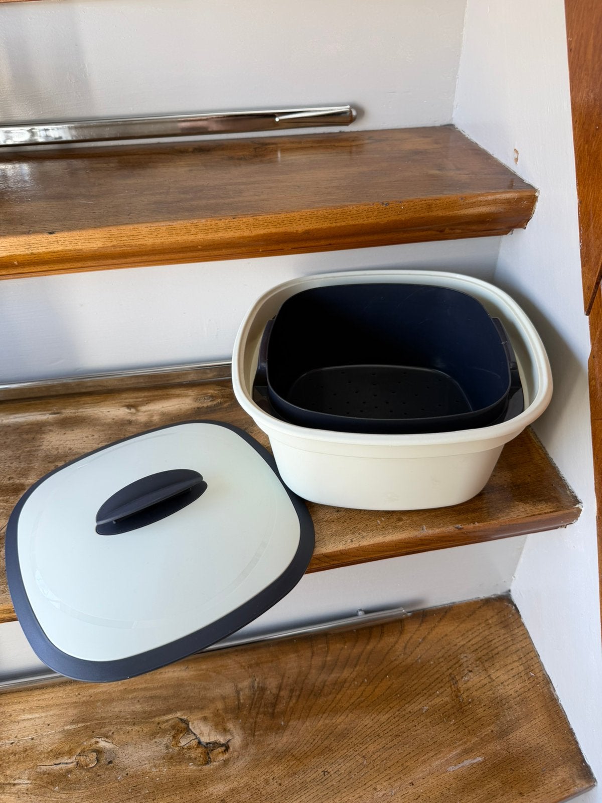 Tupperware Thermo-Duo serveerschaal 3L, Ophalen of Verzenden, Zo goed als nieuw, Blauw, Schaal