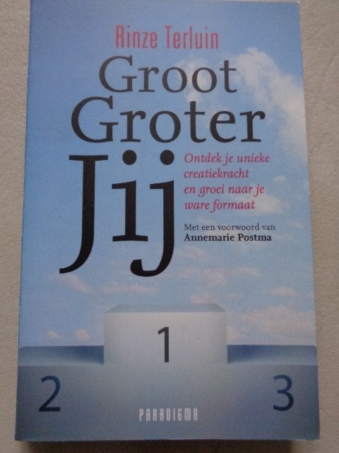 Groot Groter Jij Rinze Terluin, Spiritualiteit algemeen, Overige typen, Ophalen of Verzenden, Zo goed als nieuw