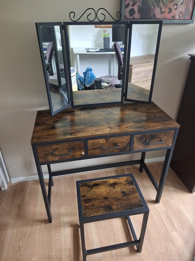 Mooie brocante kaptafel, Ophalen, Gebruikt, 100 tot 150 cm, 50 tot 100 cm