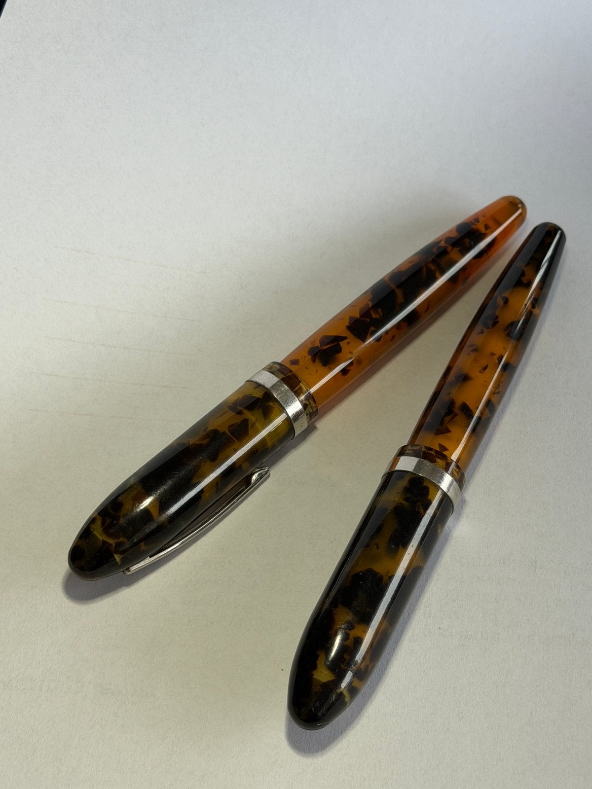 2 LaBan rollerpennen schildpad amber - zeer mooie staat, Ophalen of Verzenden, Zo goed als nieuw