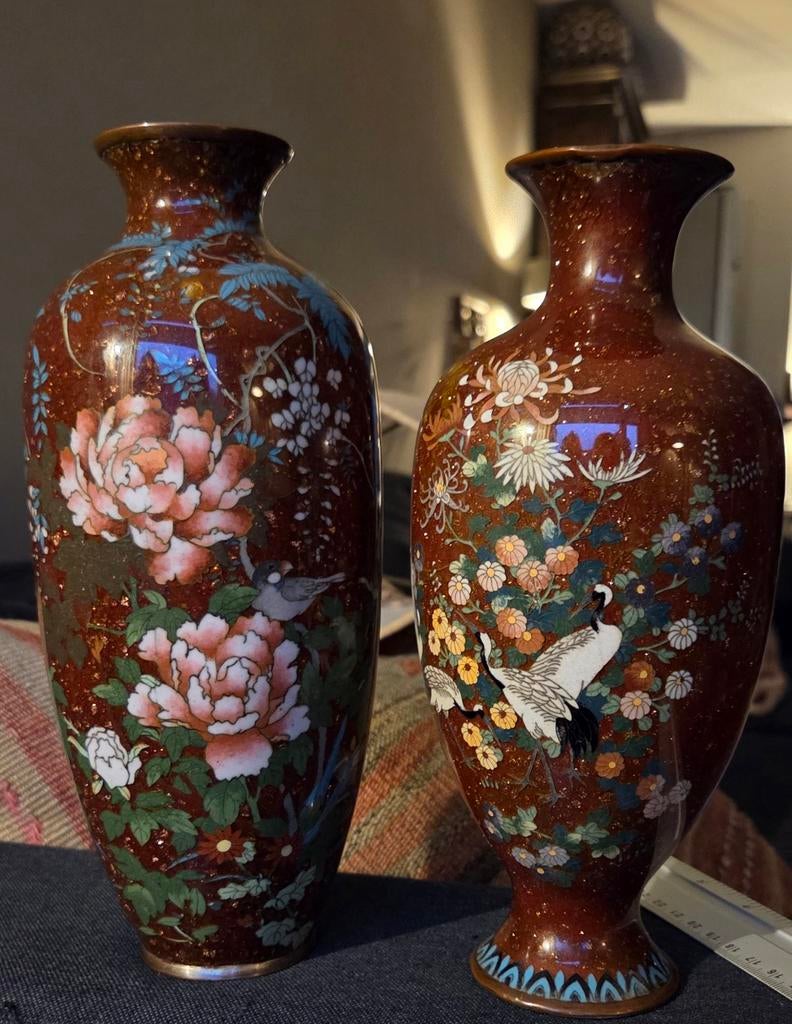 Antieke Japanse Cloisonné Vazen - 1890-1910, Ophalen of Verzenden