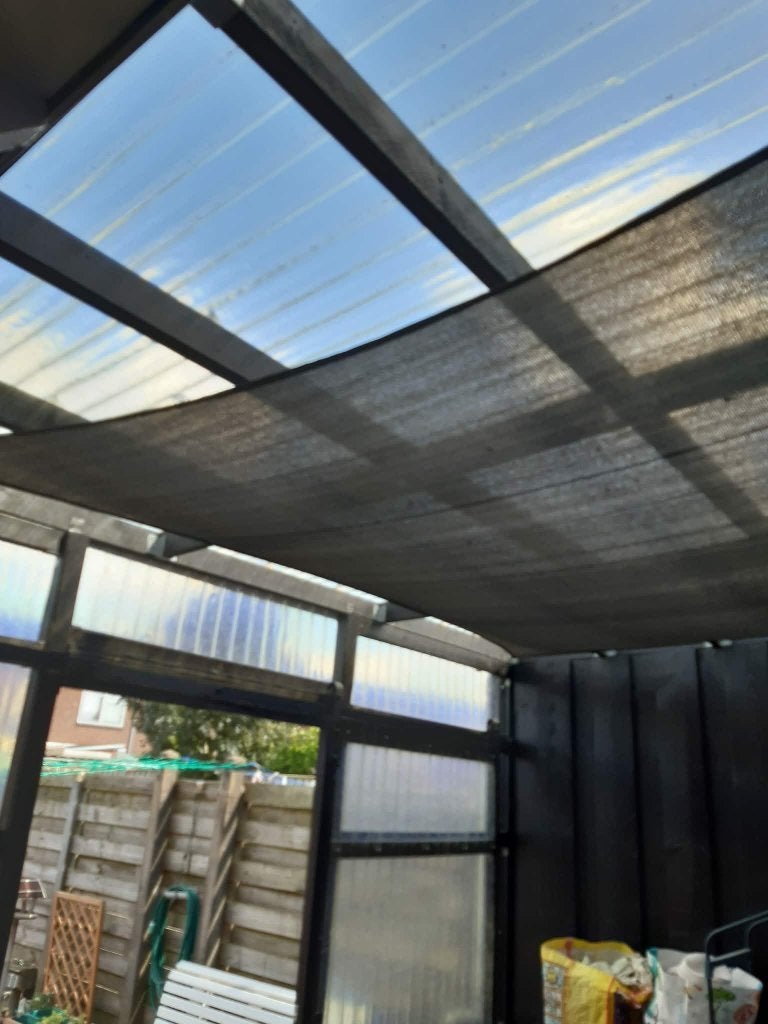 Veranda met schaduwdoek en zijwand, Tuin en Terras, Overkappingen, Ophalen, Gebruikt, Veranda