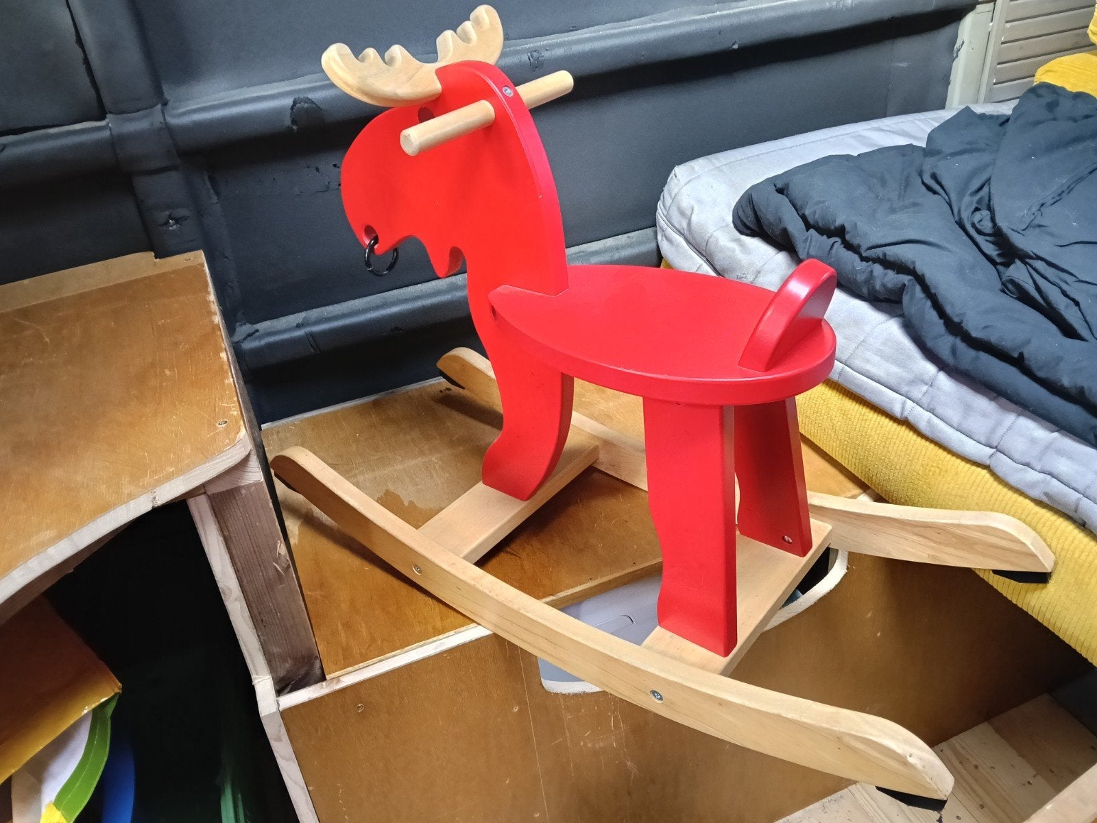 Leuke houten hobbel-eland., Ophalen, Gebruikt, Rij- of Hobbelspeelgoed
