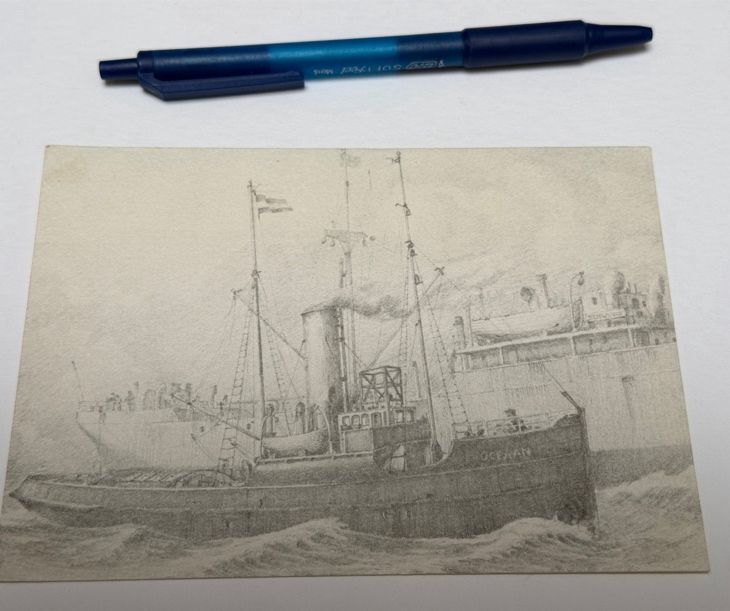 Ansichtkaart ‘s.s.OCEAAN’ Schip uit 1916, Ophalen of Verzenden, Voor 1920, Gelopen, Waddeneilanden