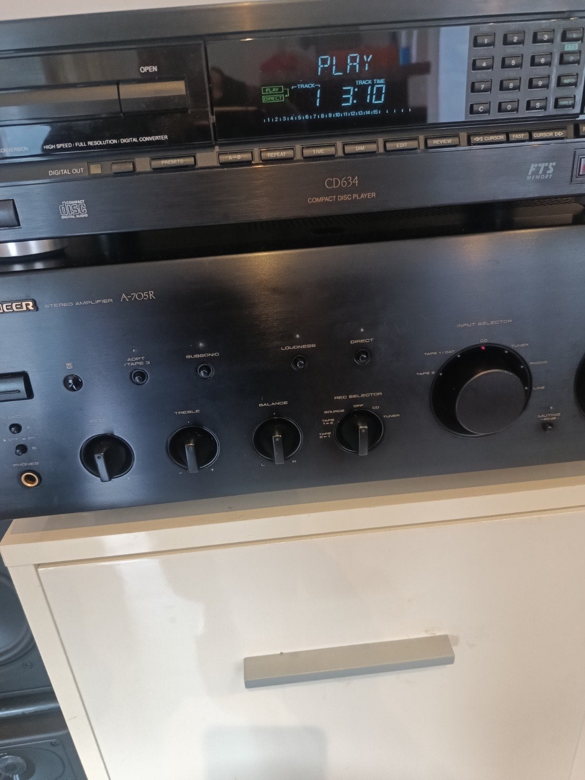 Pioneer A-705R Versterker & F-447L Tuner - Perfecte Staat, Ophalen of Verzenden, Zo goed als nieuw, 60 tot 120 watt, Pioneer