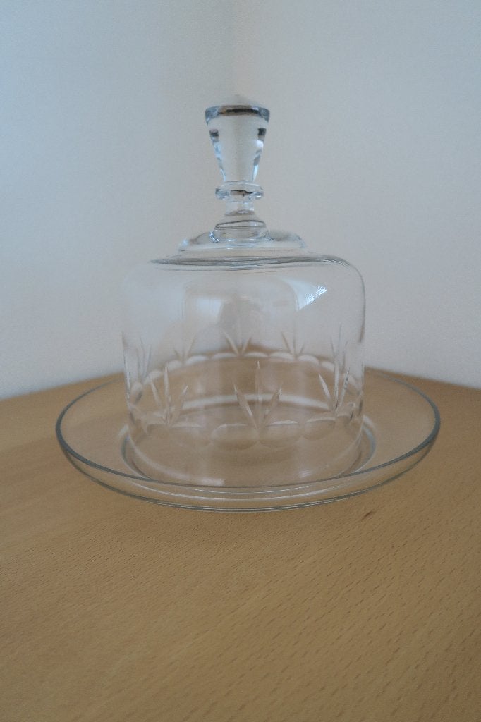 Antiek glazen kaas of boter stolp, Ophalen of Verzenden