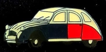 Citroën 2CV pin in kleuren van de Franse vlag, Verzenden, Nieuw, Transport, Speldje of Pin