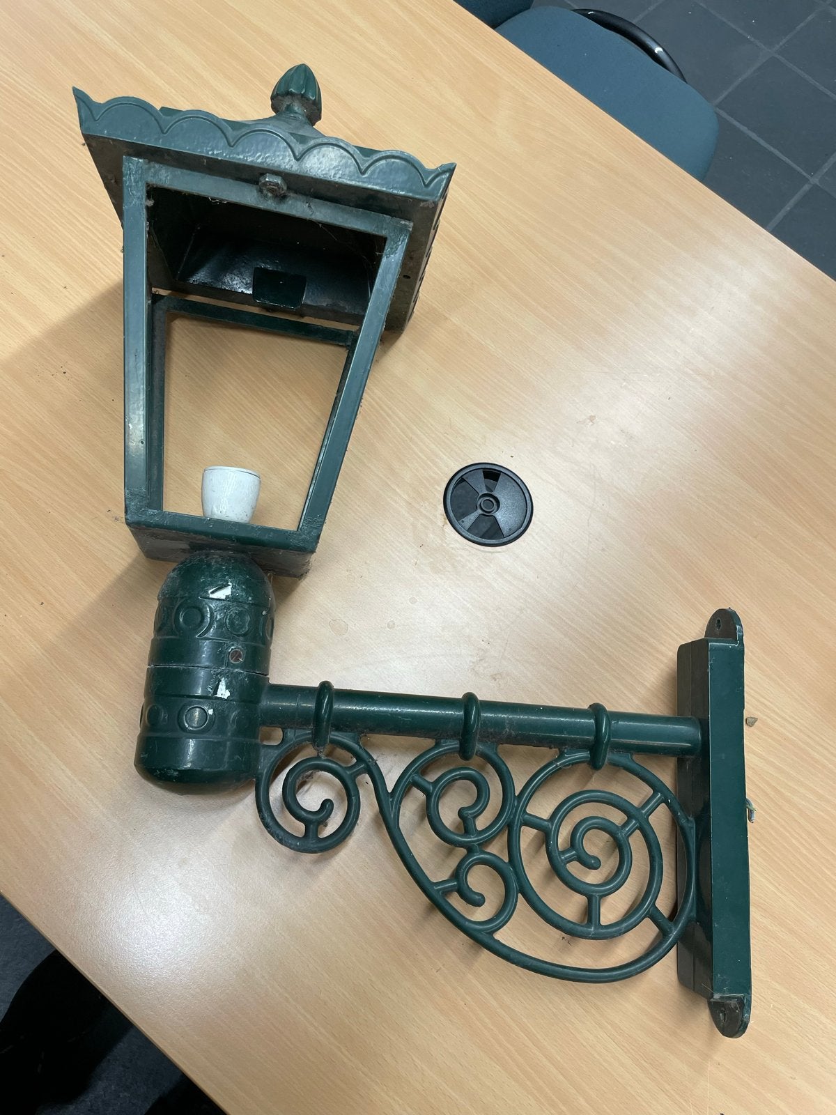 Antieke Groene Buitenlamp - Wandmodel, Ophalen