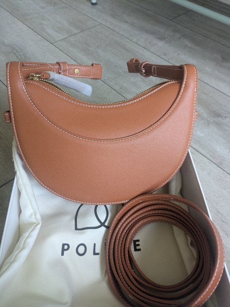 Neppe Polene numero dix tas in cognac kleur, Sieraden, Tassen en Uiterlijk, Tassen | Damestassen, Verzenden, Nieuw, Bruin, Handtas