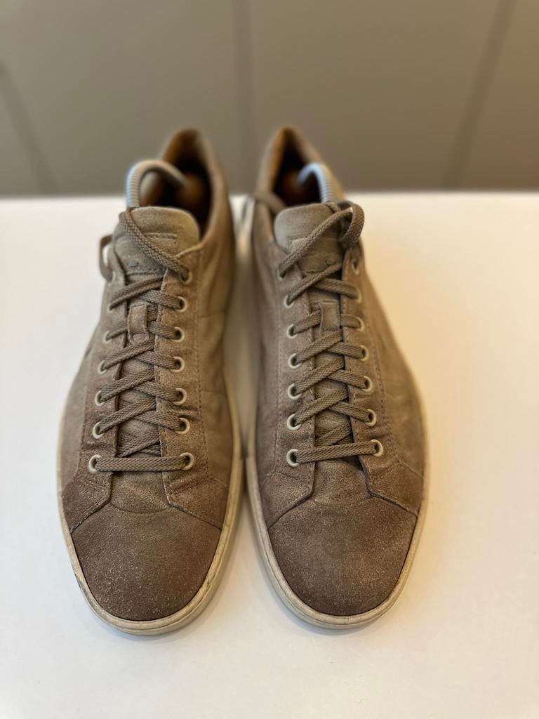 Santoni sneakers beige suède - Maat 44, Kleding | Heren, Schoenen, Ophalen of Verzenden, Gedragen, Overige kleuren, Sneakers of Gympen