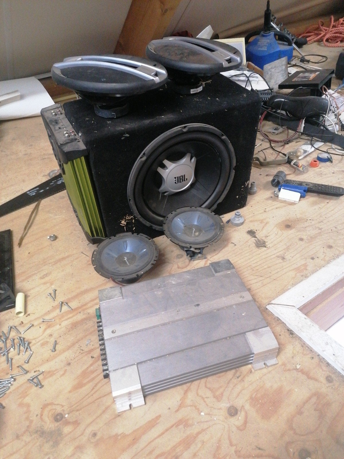 Subwoofer, boxen, versterker, Ophalen, Gebruikt