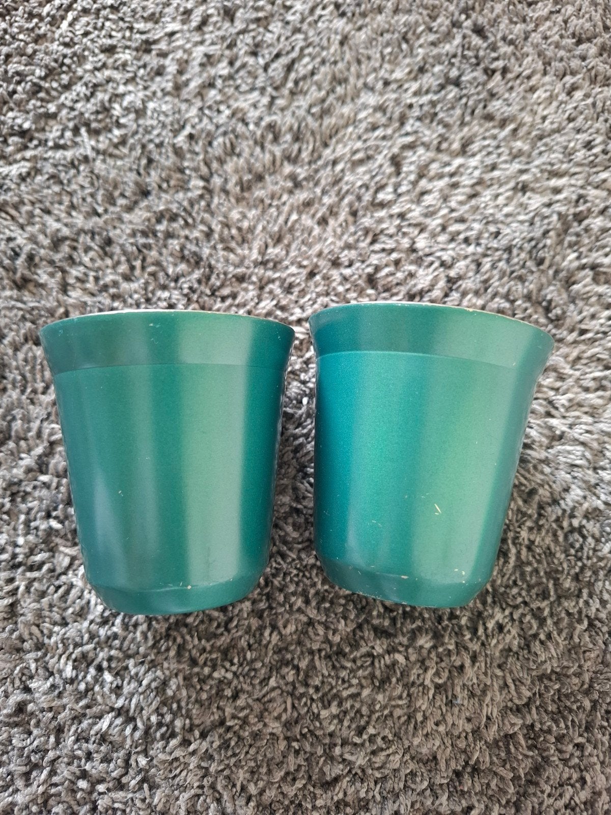 Nespresso RVS Pixie Koffiekopjes - Set van 2, Ophalen of Verzenden, Metaal, Overige merken, Groen