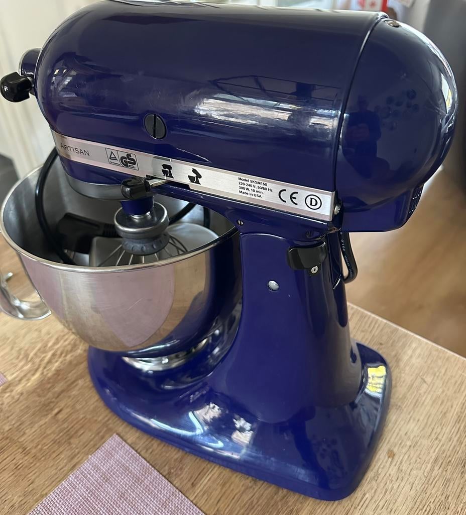 Kitchenaid Artisan mixer type KSM150 met 4,8ltr mengkom, 4 liter of meer, Ophalen of Verzenden, Zo goed als nieuw, 3 snelheden of meer