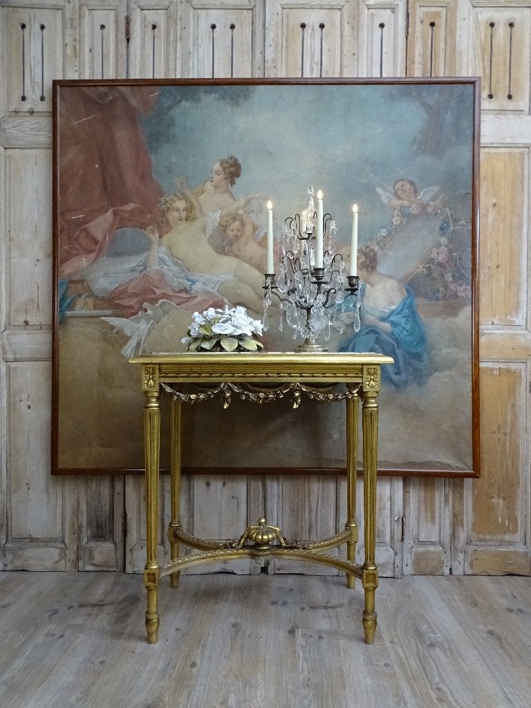 Vergulde tafel met guirlandes, Ophalen