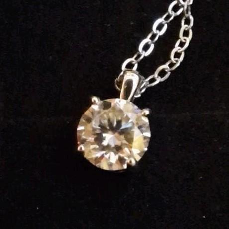 Elegante s925, 1 karaat moissanite hanger met gratis ketting, Verzenden, Nieuw, Met edelsteen, Zilver