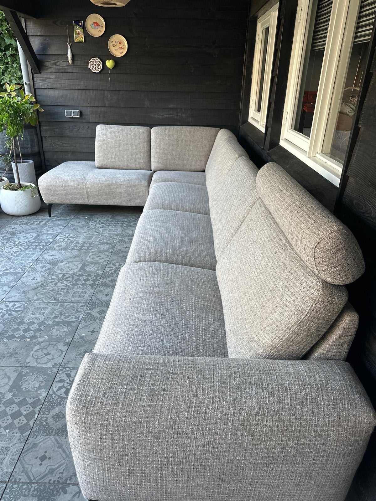 Montel  Hoekbank met relaxfunctie 235x 210. Model Tuscan, Ophalen, 100 tot 125 cm, Hoekbank, 300 cm of meer