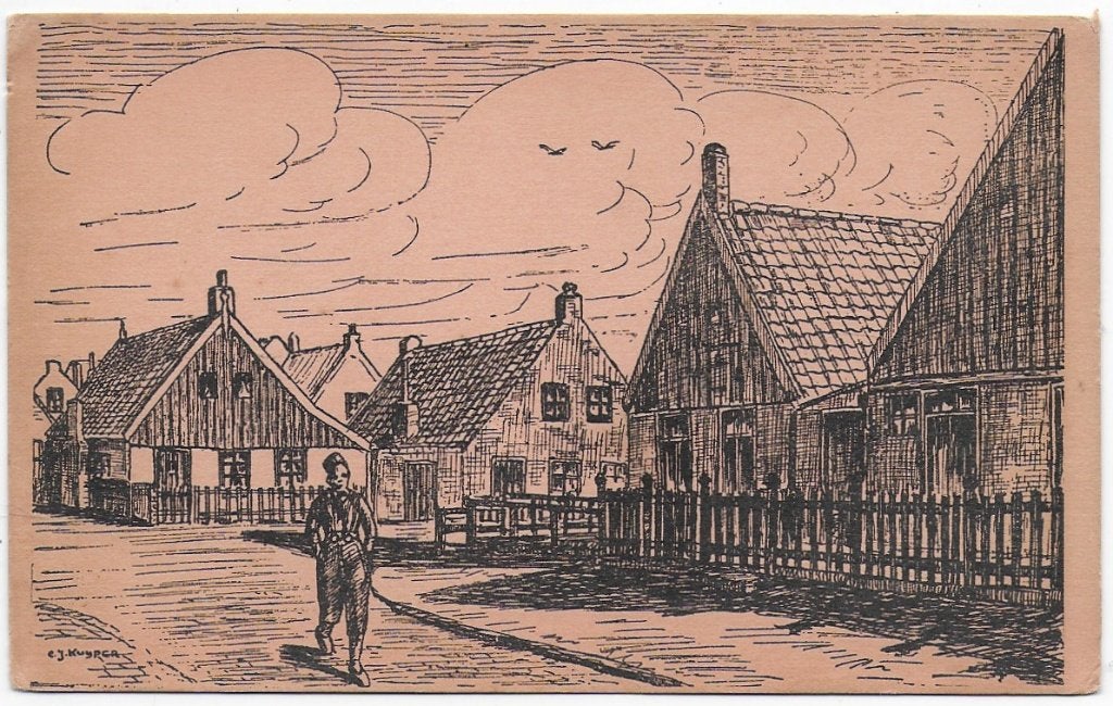 Urk Oude Ongelopen Ansichtkaart (B8073) Uitgave G Wakker Urk, Ophalen of Verzenden, 1920 tot 1940, Ongelopen, Flevoland